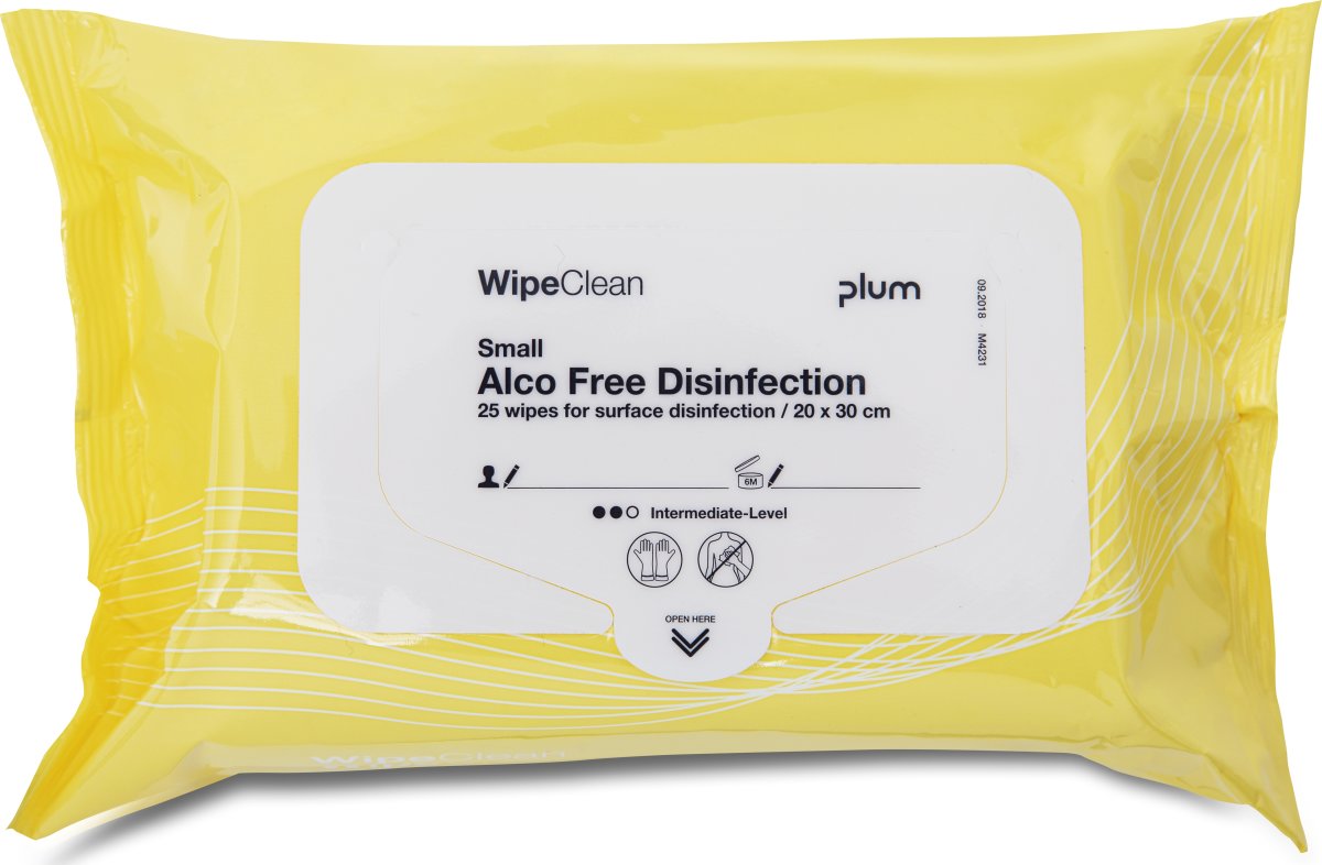 Plum WipeClean Alco Free, Wipes, Small, 25 st