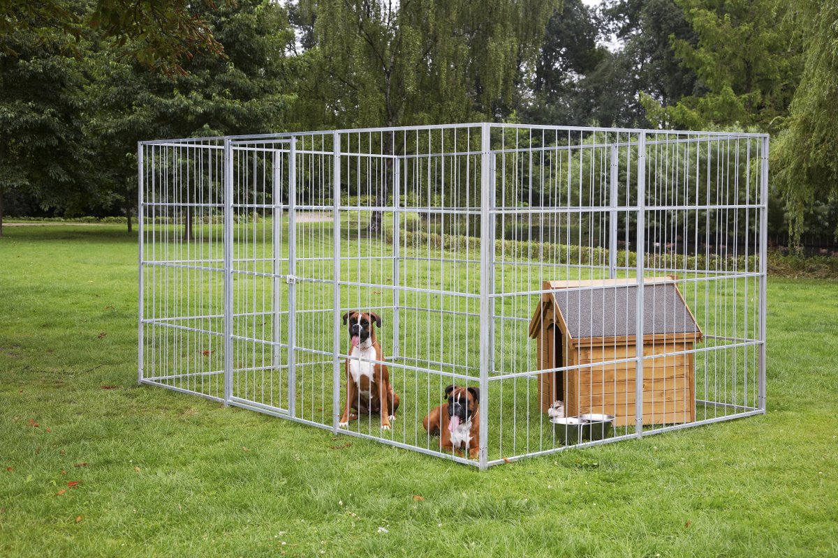 Hundgård stor modell | 9 sidomoduler + dörrmodul