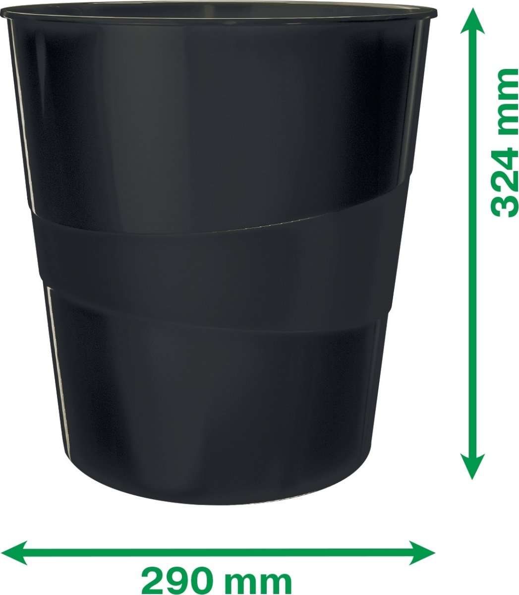 Leitz Recycle papperskorg | 15 liter | Svart