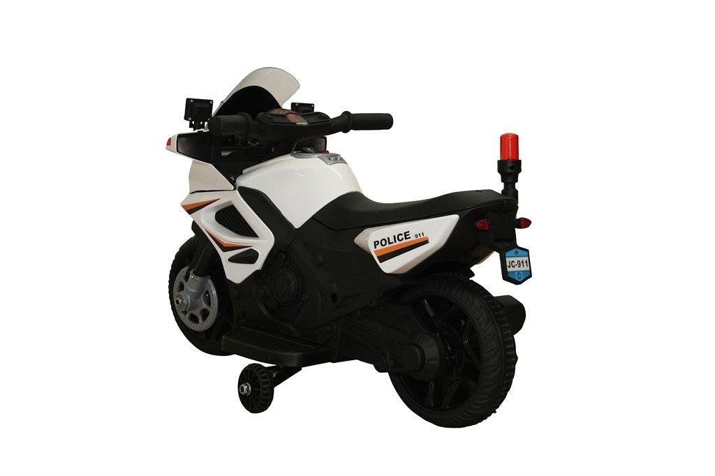Eldriven Azeno polismotorcykel för barn vit