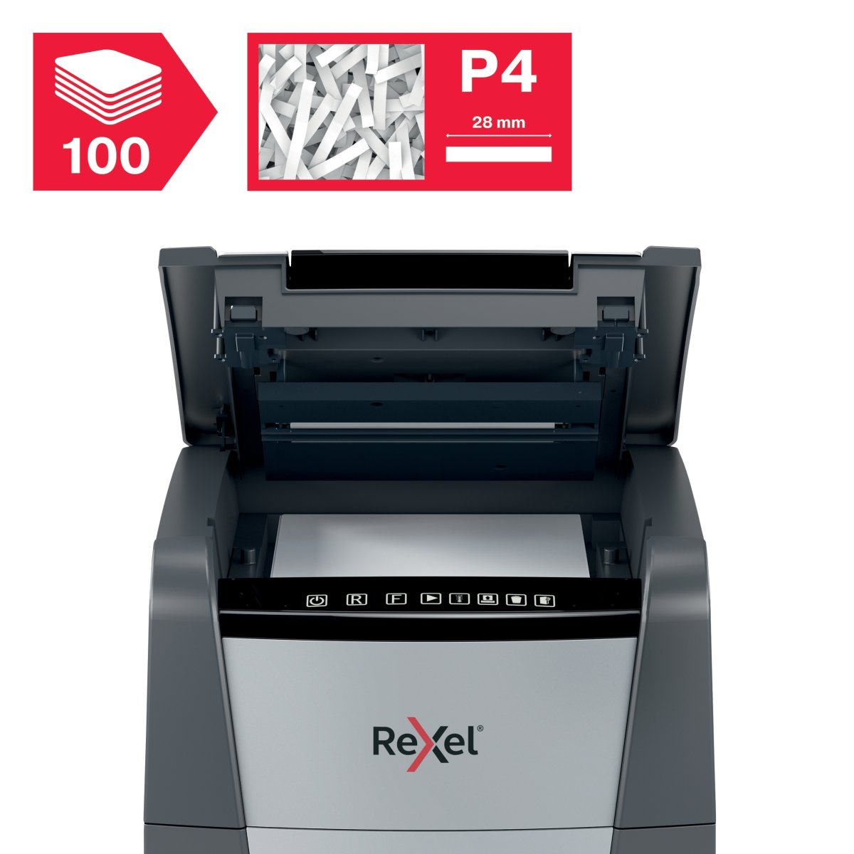 Rexel Optimum AutoFeed+ 100X dokumentförstörare