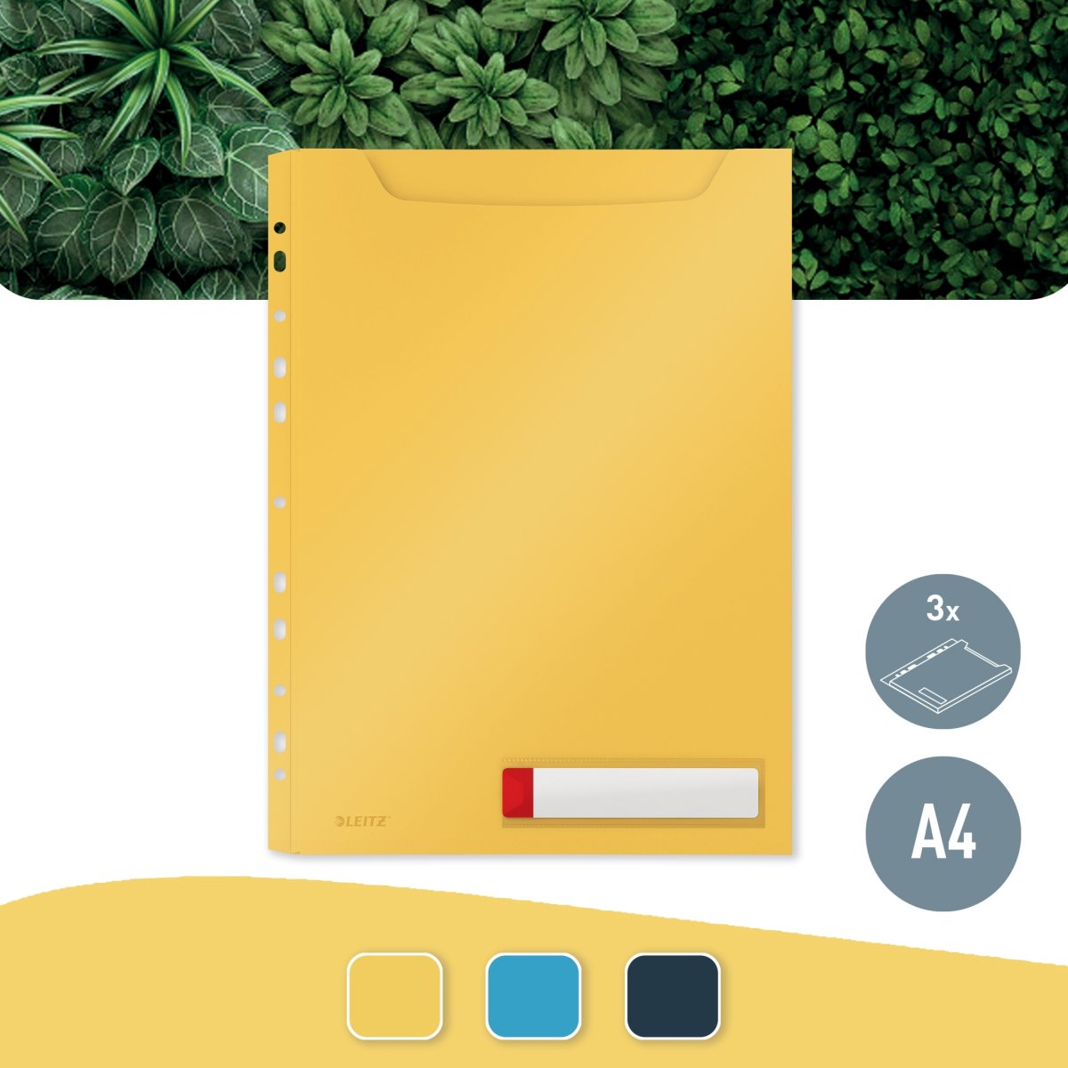 Leitz Cosy Pocket, A4, Expand., Gul 3 st.