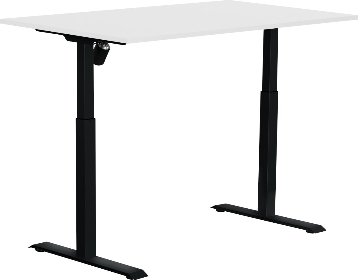 Sun-Flex II höj-/sänkbart bord, 140x80, vit/svart