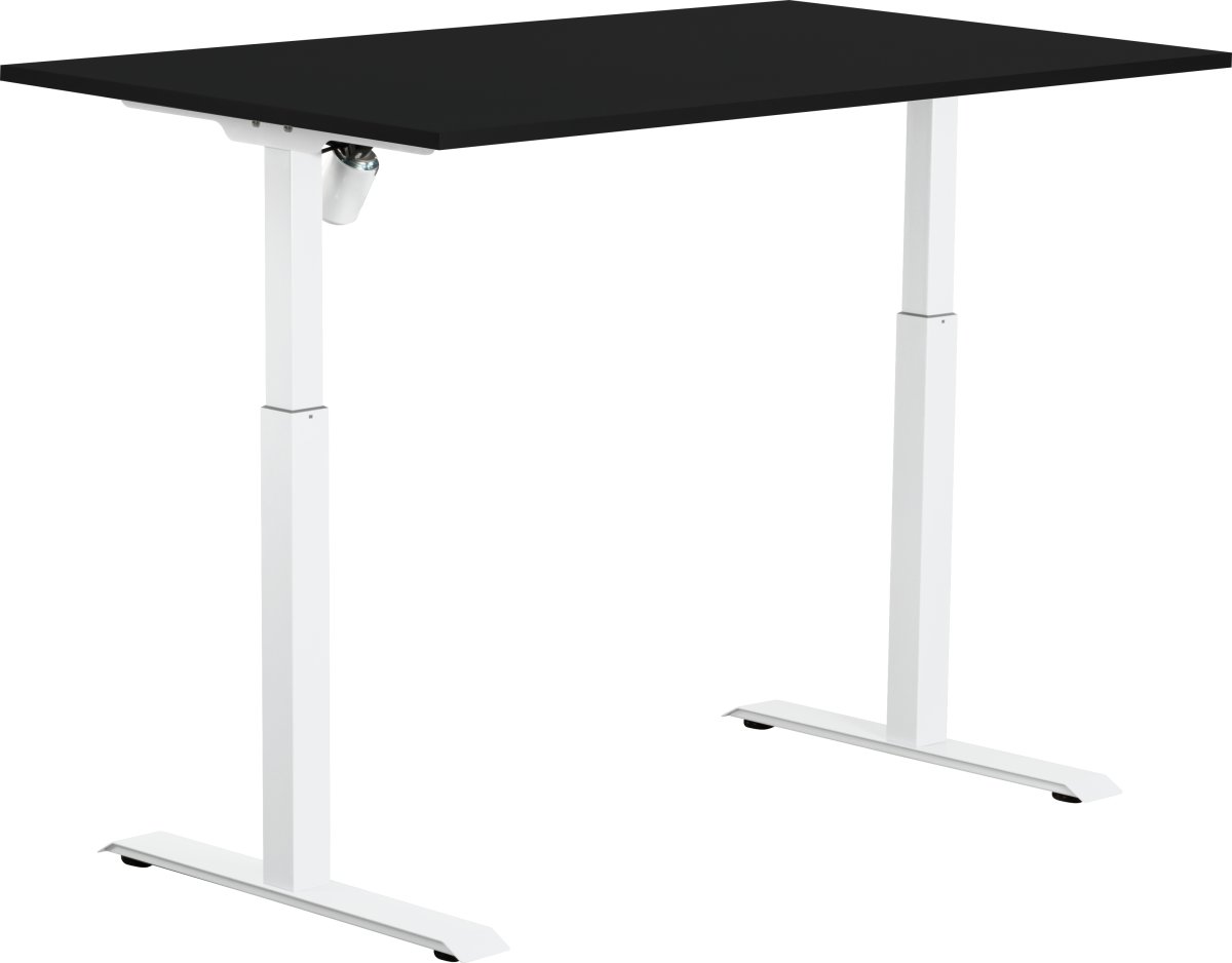 Sun-Flex II höj-/sänkbart bord, 140x80, svart/vit