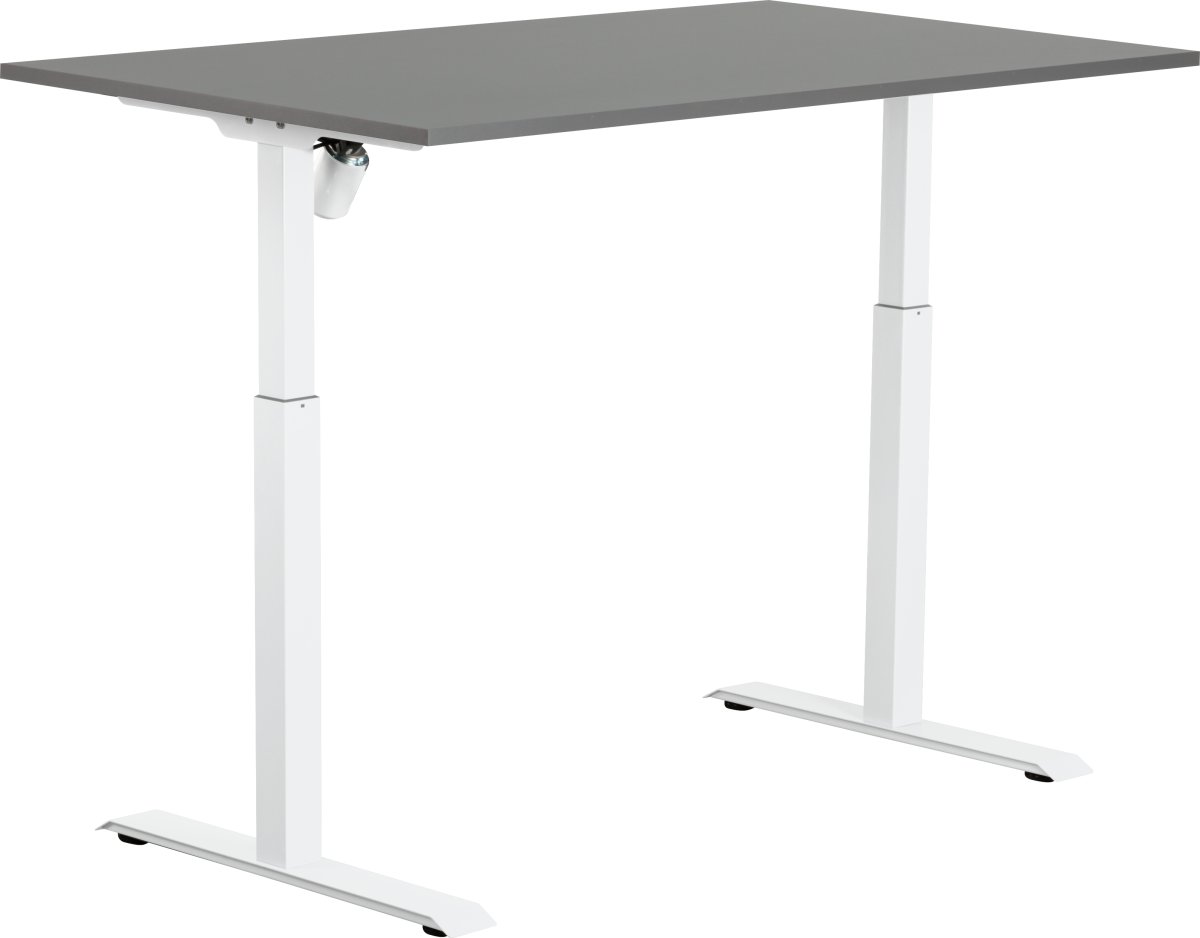 Sun-Flex II höj- & sänkbart bord, 140x80, grå/vit
