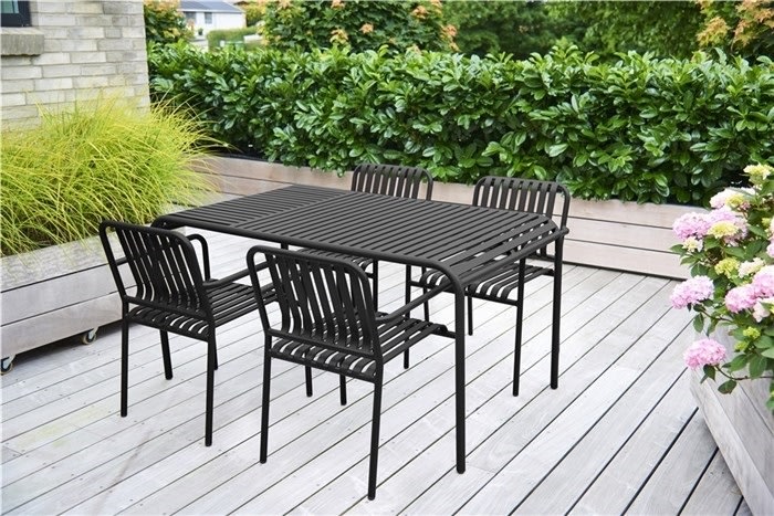Stella Trädgårdsbord 150x90cm, svart