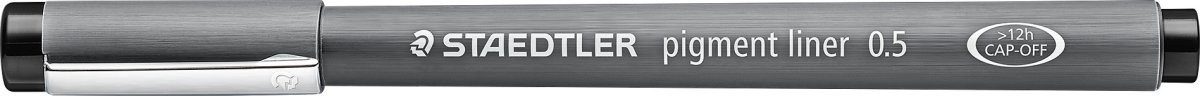 Staedtler Pigment Liner 308 fiberpenna, 0,5 mm, sv