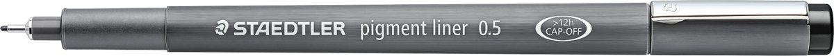 Staedtler Pigment Liner 308 fiberpenna, 0,5 mm, sv