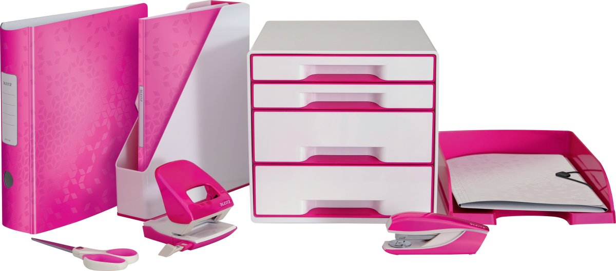 Leitz Wow Cube förvaringsbox, 4 lådor, rosa