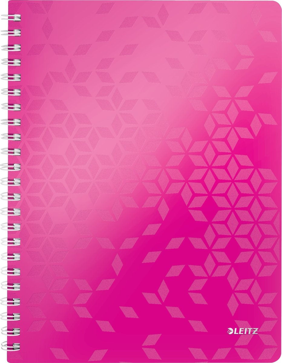 Leitz WOW Spiral linjerad A4-anteckningsbok, rosa