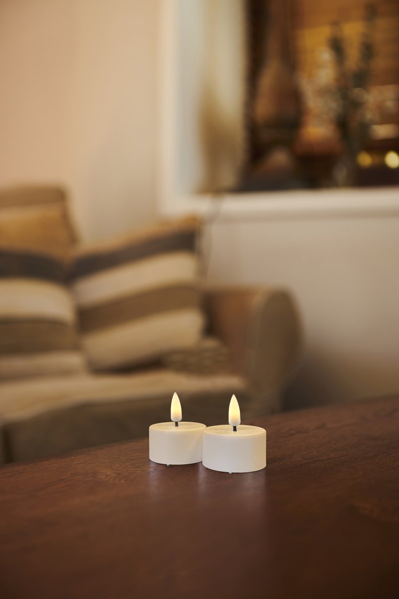 Sille LED -värmeljus, Ø4 cm Vit
