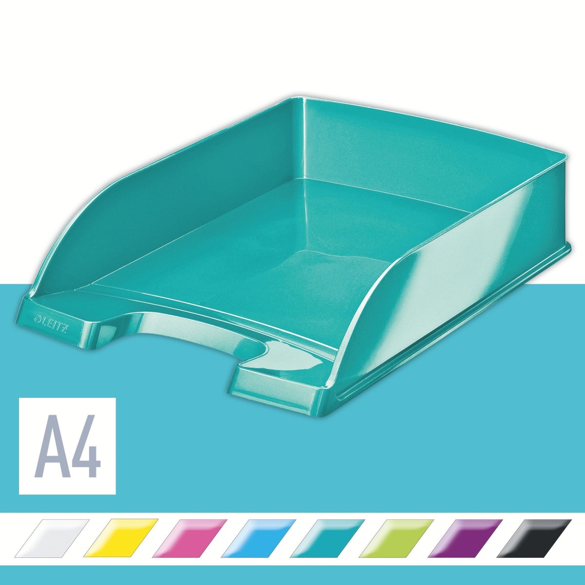 Leitz Wow brevkorg, isblå metallicfärg