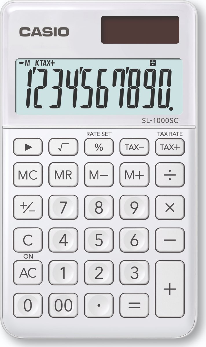 Casio SL-1000TW bordsräknare, vit