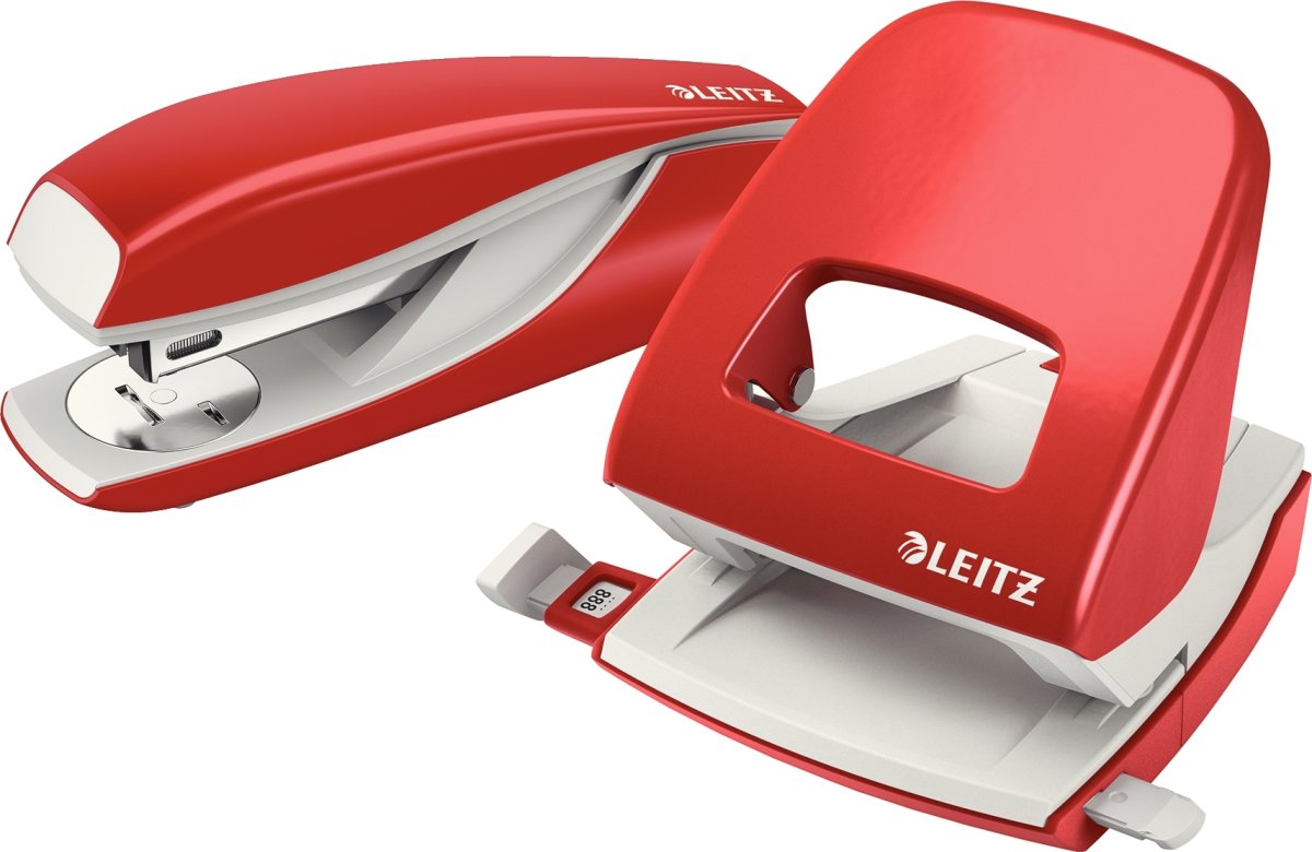 Leitz 5502 häftapparat, röd