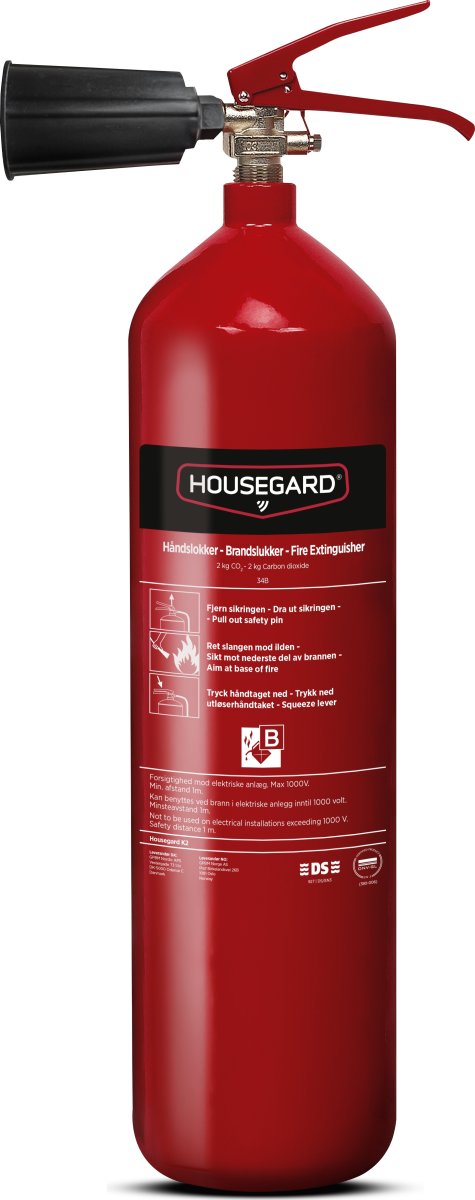 Housegard CO2-brandsläckare | 2 kg | Röd