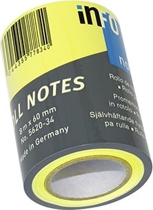 iNFO Roll Notes Refill | 60 mm x 8 m | Neongul