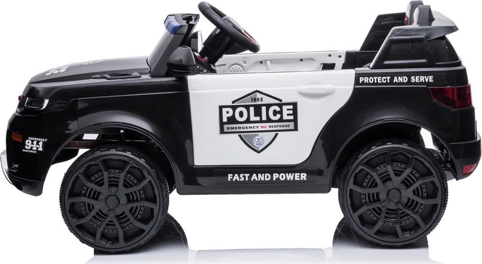Eldriven Azeno polisbil SUV för barn, 12V, svart