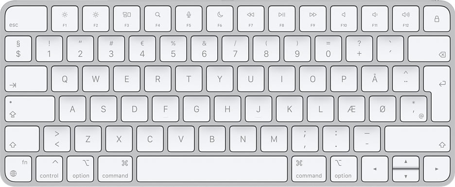 Apple Magic Keyboard, dansk