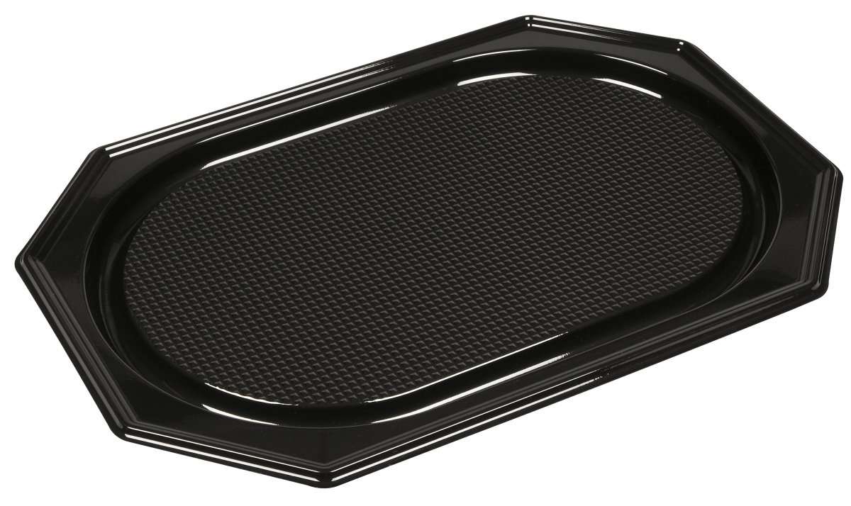 Serveringsfat, 45,5 x 30,2 cm, Plast, Svart, 10 st