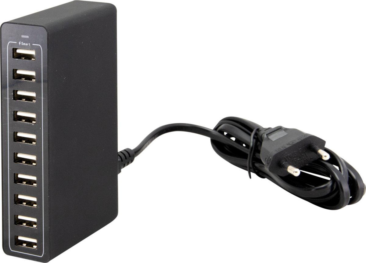 Securit LED Multiladdare med 10 USB-portar