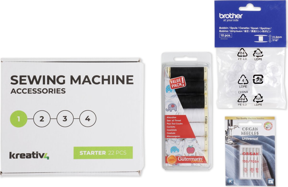 Tillbehörsset för symaskiner | Starter | 22 delar