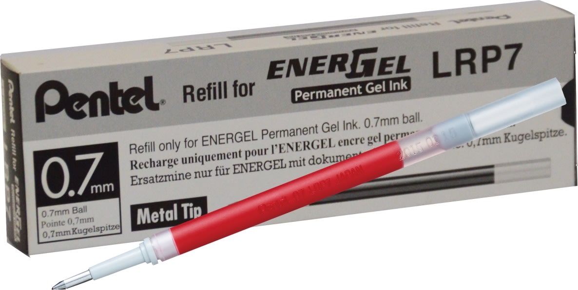 Pentel Energel rollerpenrefill | Permanent | Röd