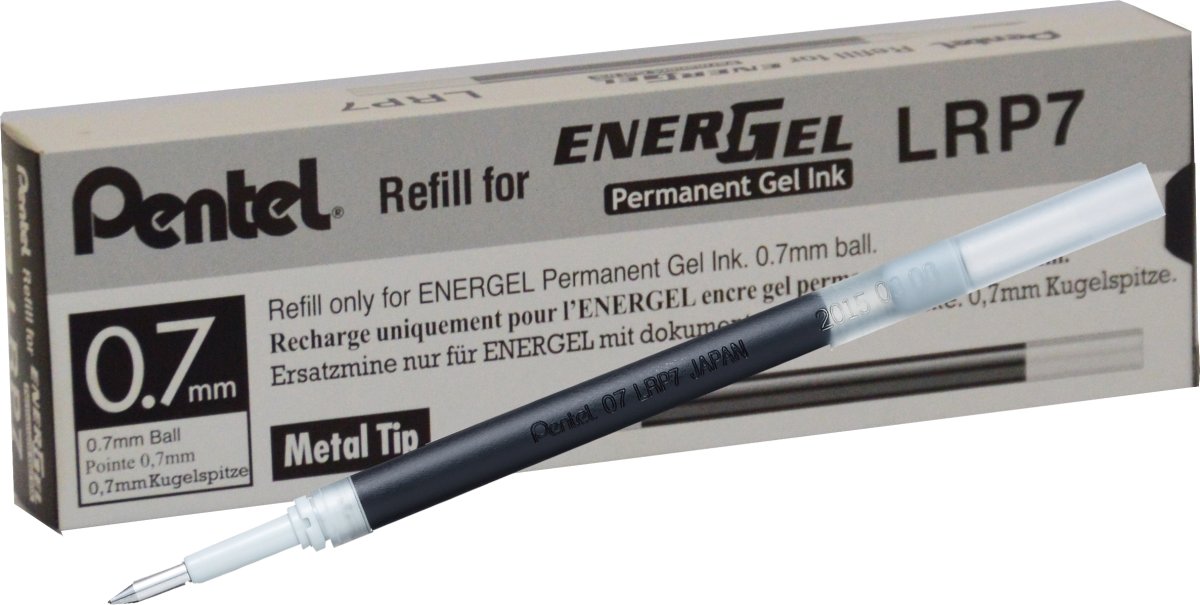 Pentel Energel rollerpenrefill | Permanent | Svart