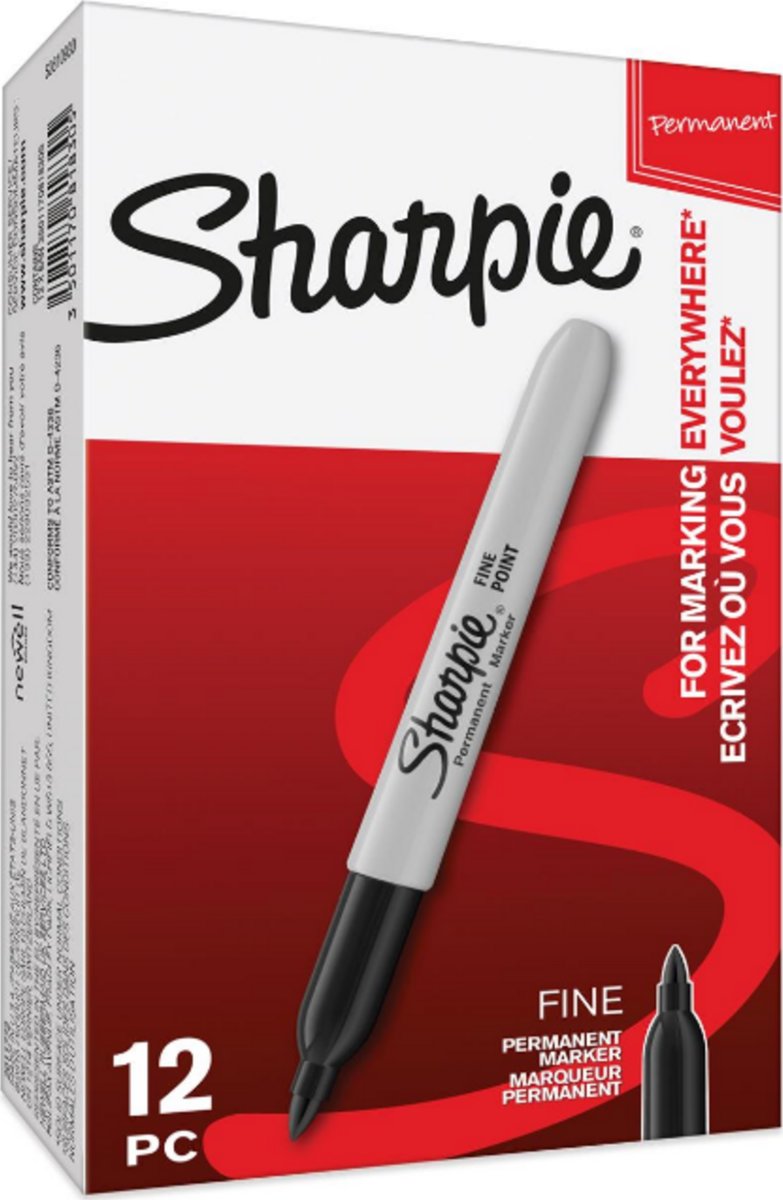 Sharpie Permanent Marker | Fine Point | Svart