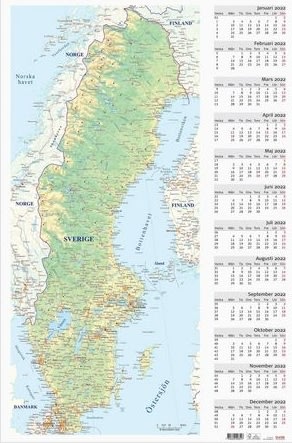Väggblad med Sverigekarta