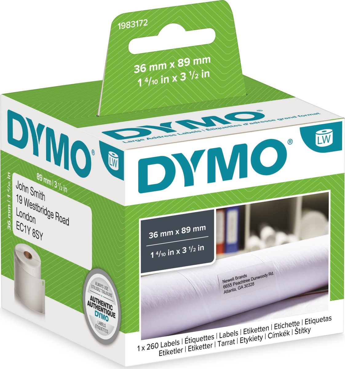 Dymo LabelWriter adressetikett 89x36 mm