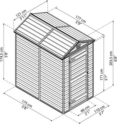 Palram Canopia SKYLIGHT 2,1 m2 Skjul, midnattsgrå