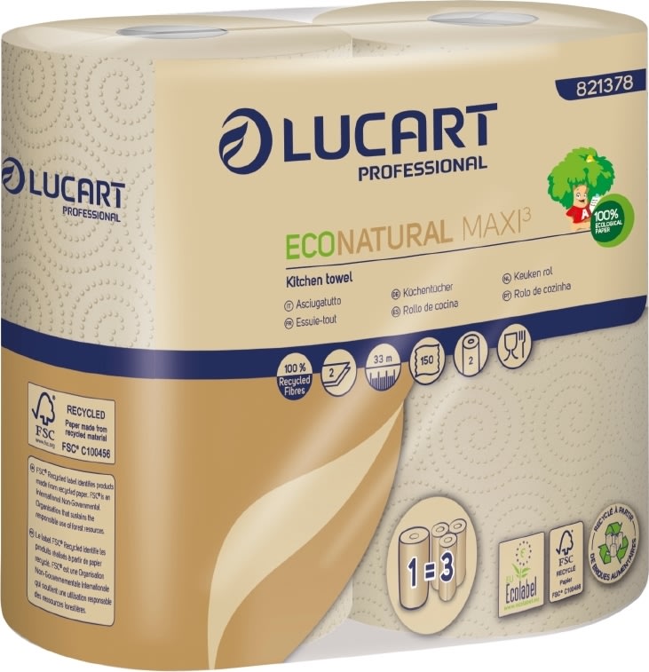 Hushållspapper Lucart T3 Eco Maxi 2 lager, 30-pack