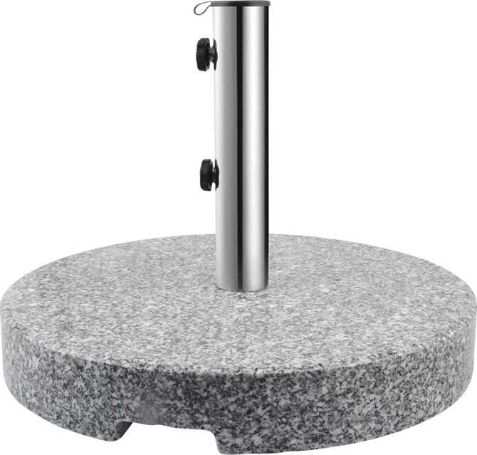 Parasollfot 40 kg - Ø50 cm i granit, Grå