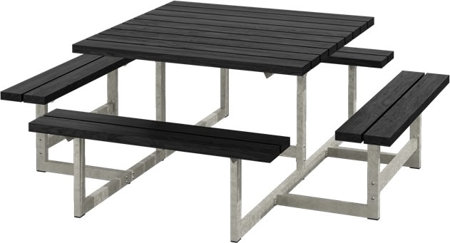 Plus Picknick bänkset | RePlast | Svart | 200 cm