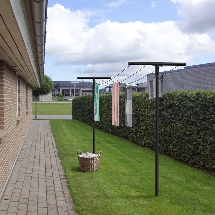 Plus Torkställning inkl. lina och beslag, Svart