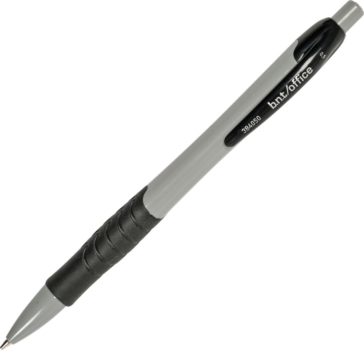 Penna, grå med gummigrepp, 0,5 mm