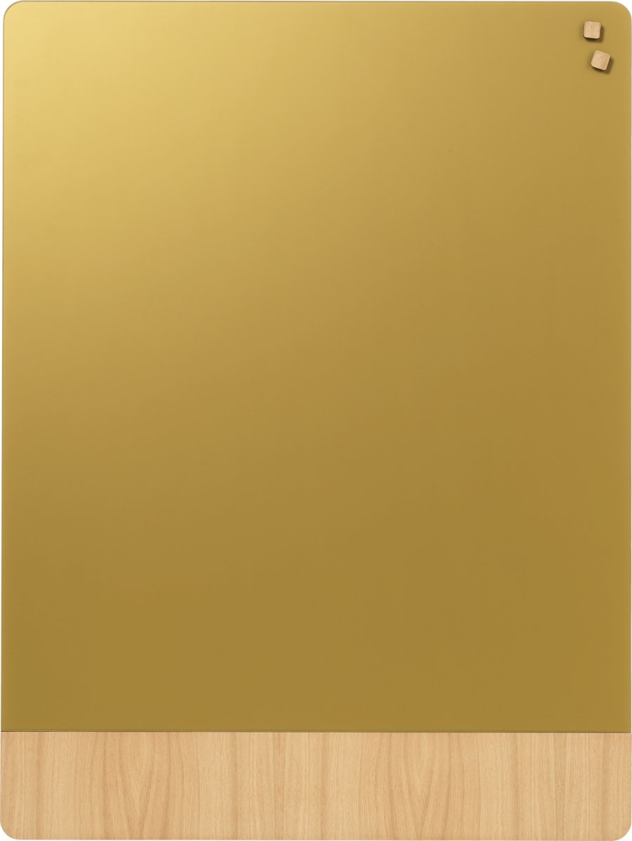 NAGA magnetisk glastavla 90x120 cm, guld/ekfanér