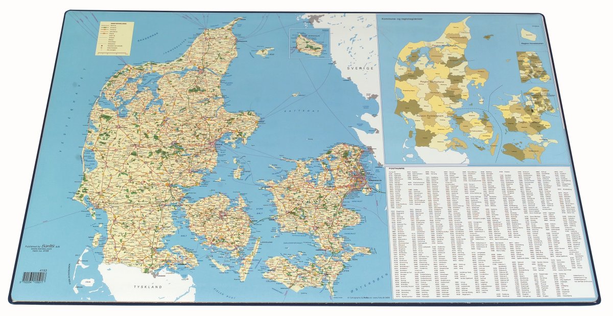 Bantex skrivunderlägg 44 x 63 mm, Danmarkskarta