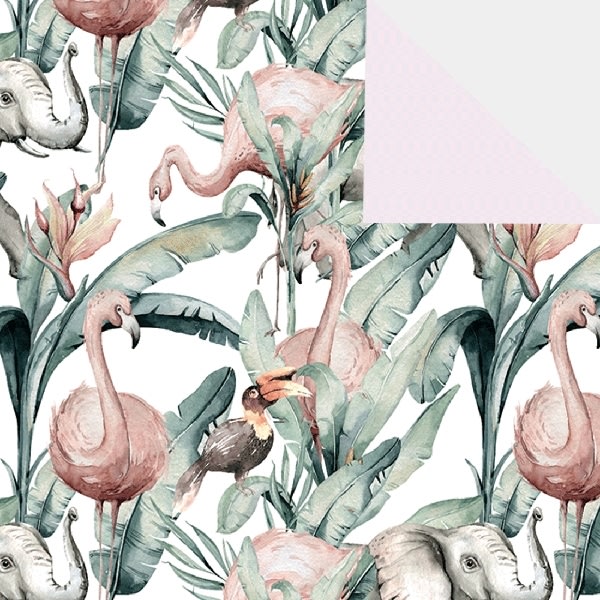 Presentpapper | Dubbelt | Flamingo | 57cm x 150m