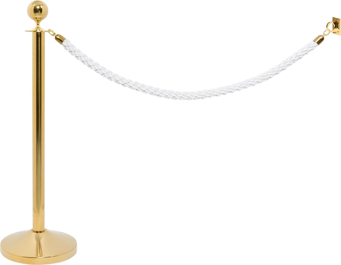 Avspärrningsset Lux Vitt rep Väggset Guld
