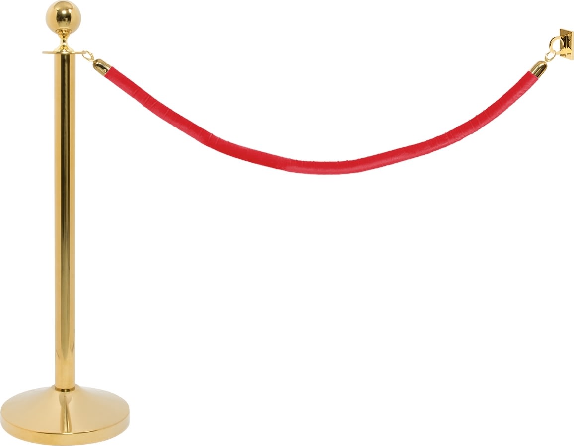 Avspärrningsset Lux Rött rep Väggset Guld