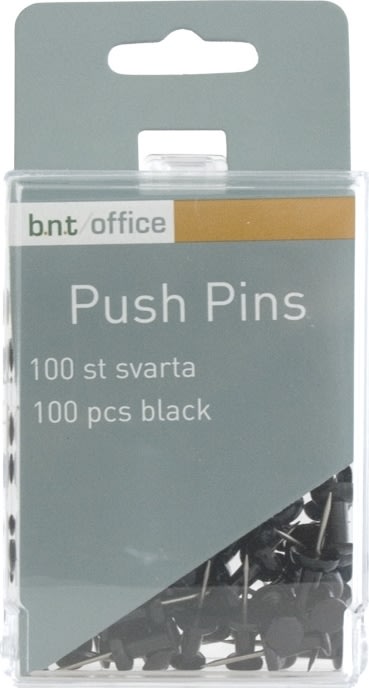 Office Push Pins kartnålar | Svarta | 100 st.