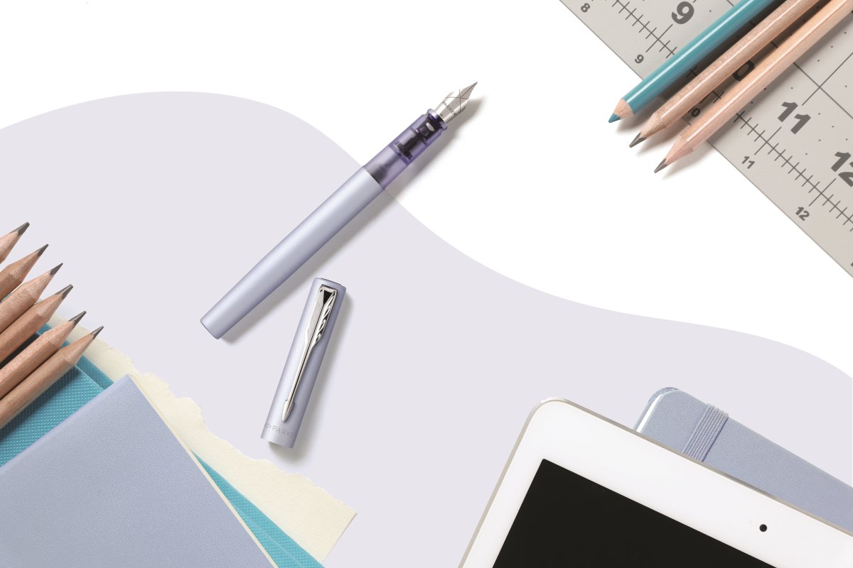 Parker Vector XL Metallic Silver-Blue Reservoar, M