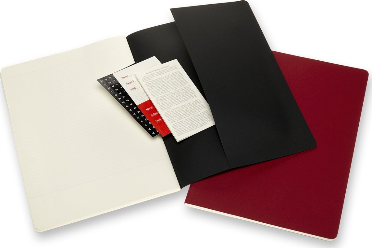 Moleskine Cahier anteckningsbok | A4 | Svart/Röd