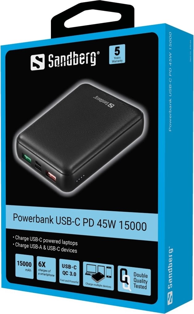 Sandberg Powerbank 15 000 mAh | 45W
