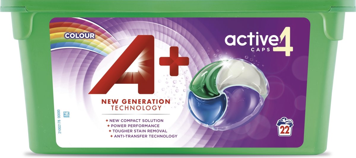 A+ Active 4 tvättkapslar | Colour | 22 st.