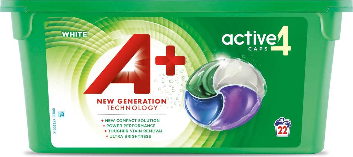A+ Active 4 tvättkapslar | White | 22 st.