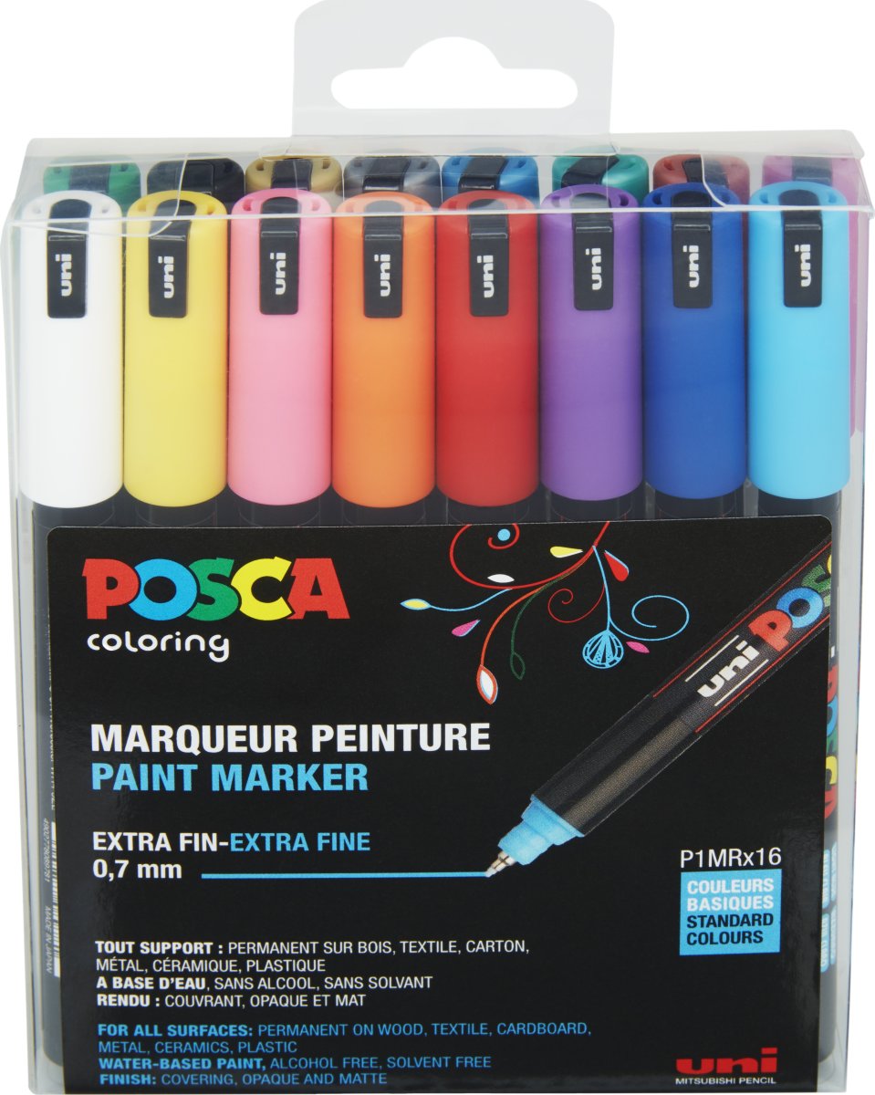 Posca Marker | PC-1MR | 0,7 mm | 16 standardfärger