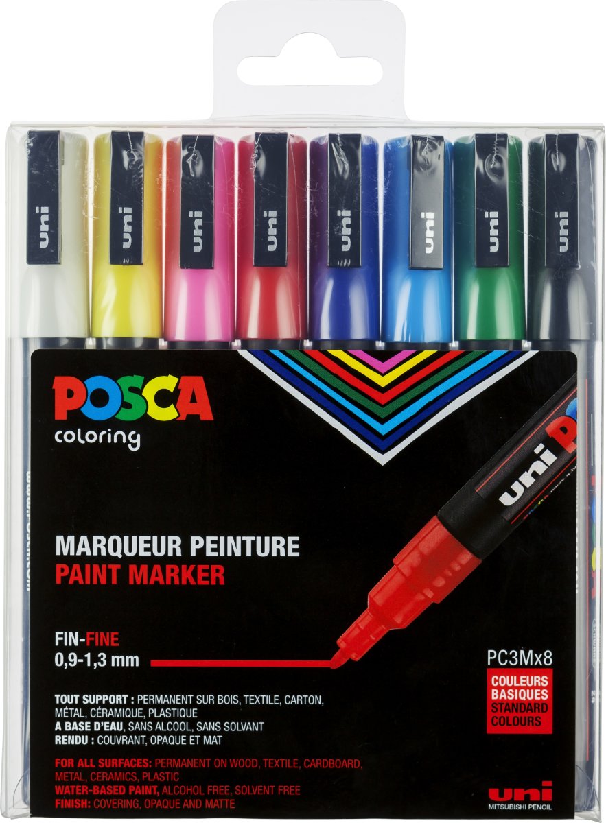 Posca Marker | PC-3M | 1,3 mm | 8 standardfärger
