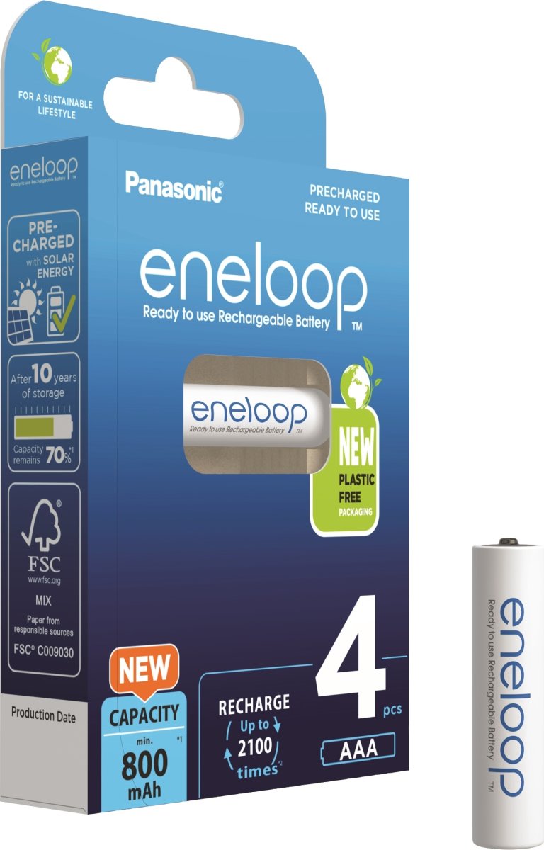 Panasonic Eneloop AAA uppladdningsbara batterier, 